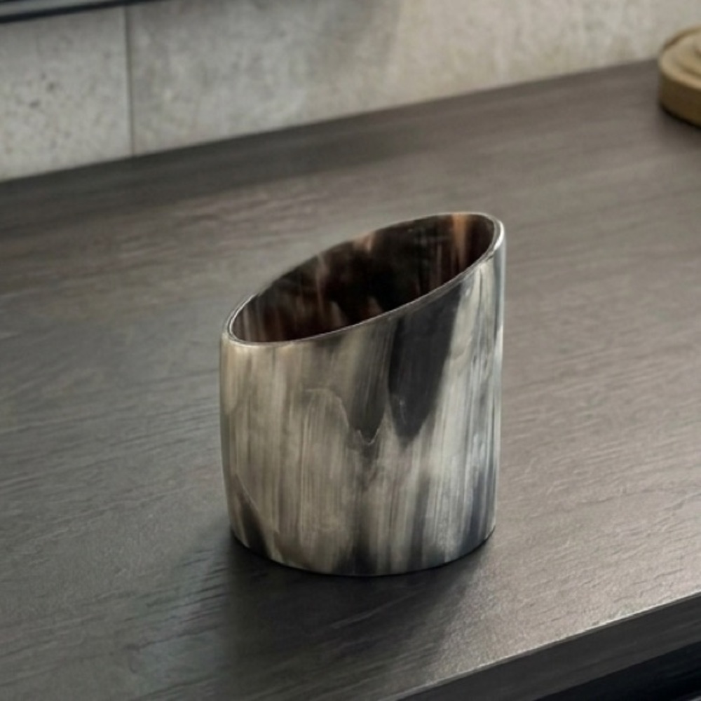 Hand-Carved Natural Horn Sculptural Cuff
